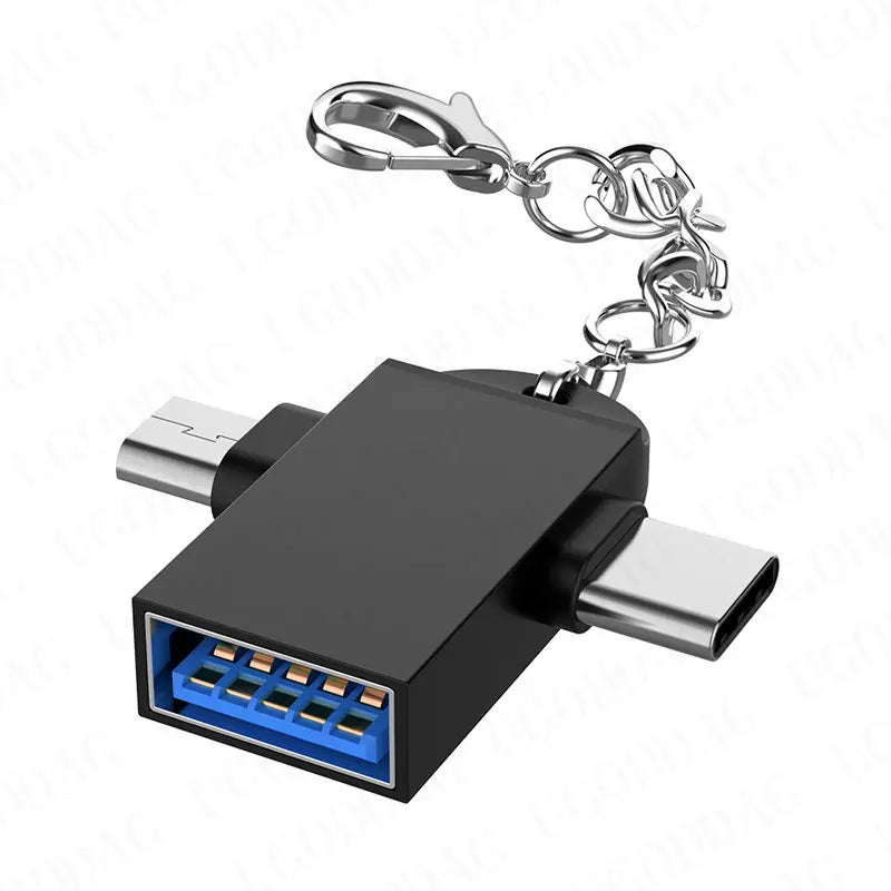 OTG Type C Adapter 2 in 1 Micro Usb to USB C Adapter Mobile Phone Flash Drive Reader Mouse Connector USB Cable Converter