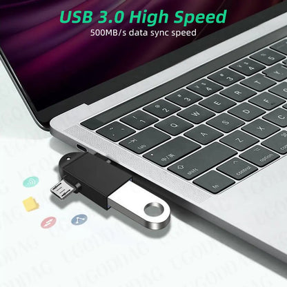 OTG Type C Adapter 2 in 1 Micro Usb to USB C Adapter Mobile Phone Flash Drive Reader Mouse Connector USB Cable Converter