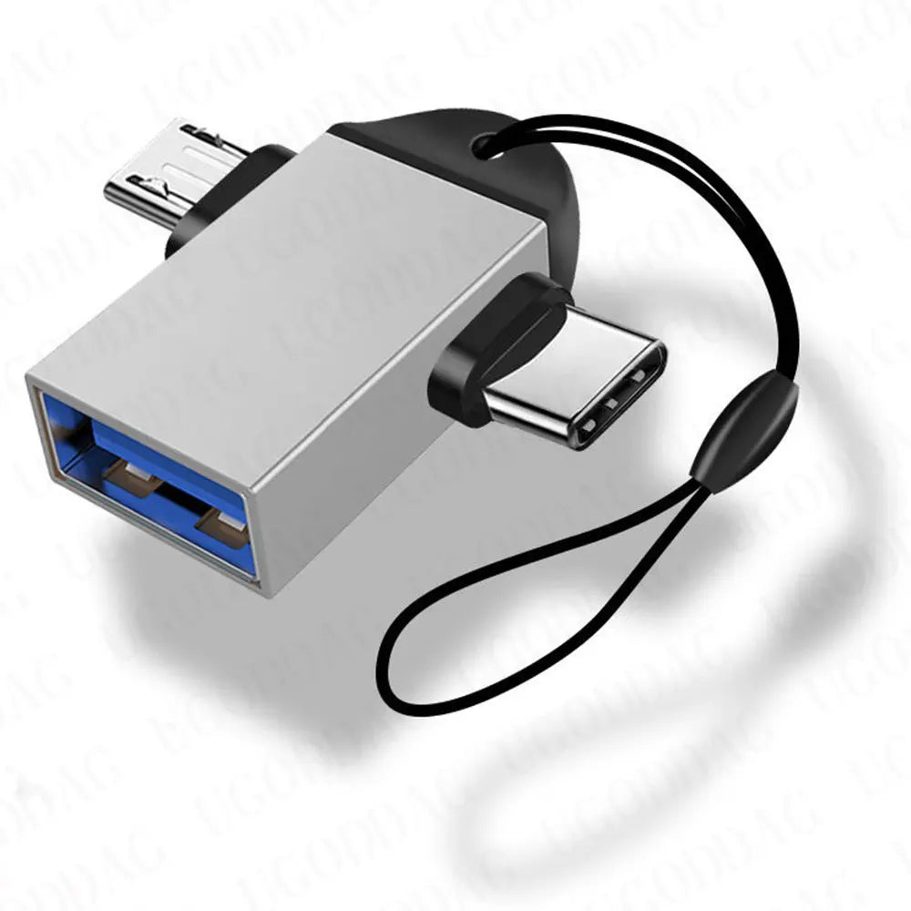 OTG Type C Adapter 2 in 1 Micro Usb to USB C Adapter Mobile Phone Flash Drive Reader Mouse Connector USB Cable Converter