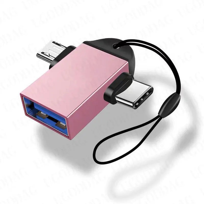 OTG Type C Adapter 2 in 1 Micro Usb to USB C Adapter Mobile Phone Flash Drive Reader Mouse Connector USB Cable Converter