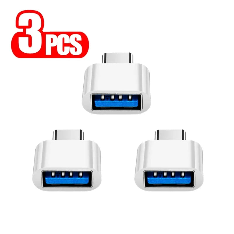 3PCS USB Type-C to USB3.0 OTG Adapter for Samsung Huawei Xiaomi Honor Redmi OPPO Oneplus Android Phone Data Sync USB-C Converter
