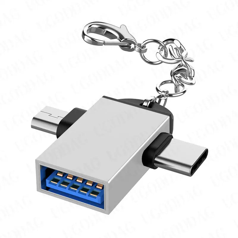 OTG Type C Adapter 2 in 1 Micro Usb to USB C Adapter Mobile Phone Flash Drive Reader Mouse Connector USB Cable Converter