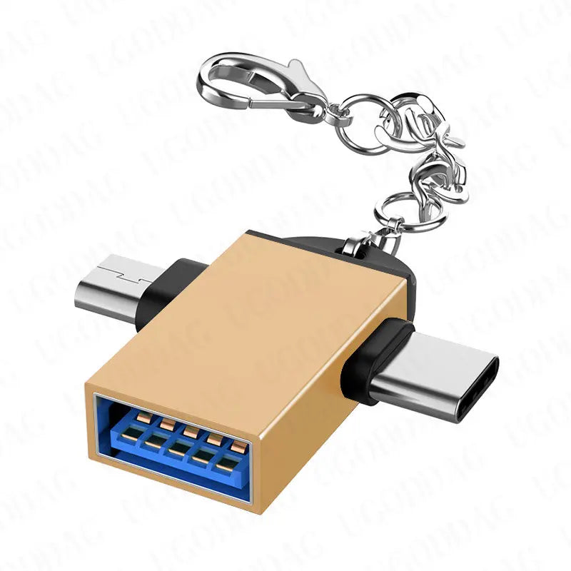 OTG Type C Adapter 2 in 1 Micro Usb to USB C Adapter Mobile Phone Flash Drive Reader Mouse Connector USB Cable Converter